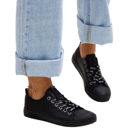 Svarta eko läder sneakers Big Star KK274106