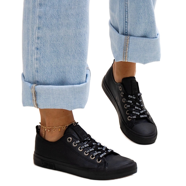 Svarta eko läder sneakers Big Star KK274106