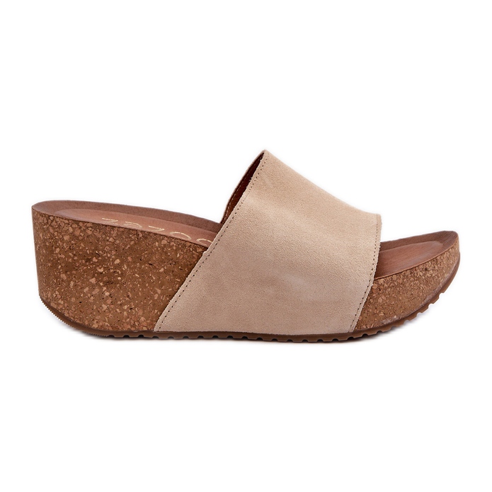 Zazoo 40311 mockaflip-flops damer med korkkil, beige