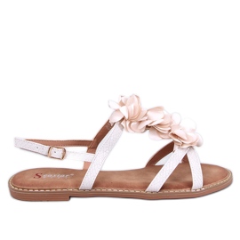 Amaur Beige sandaler med fina blommor