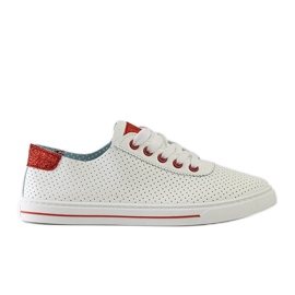 Vita perforerade Ruala sneakers