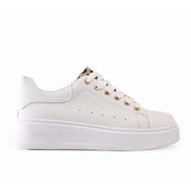 Vita sneakers med iögonfallande Asmait-dekoration