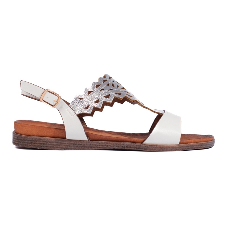 Genombrutna vita och silversandaler för damer från Sergio Leone