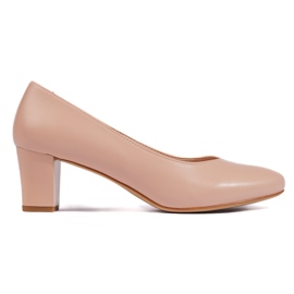Sergio Leone Eleganta beige pumps för damer