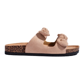 Klassiska beige korkflip-flops för kvinnor