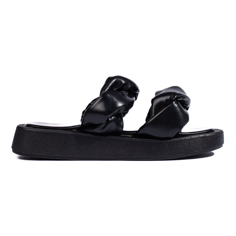 Svarta flipflops med tjock sula