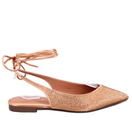 Rhinestone ballerinas med öppen klack från Vonda Champagne gyllene