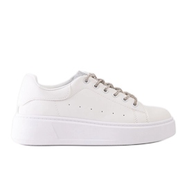 Vita sneakers med iögonfallande Asmait-dekoration