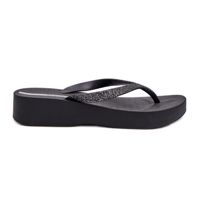 Damflip-flops med glitterrem 83386 Ipanema Mesh Chic Platt Fem Black svart