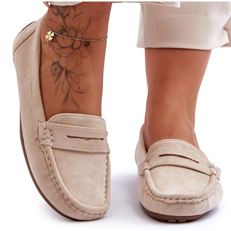 Kvinnors mocka beige loafers