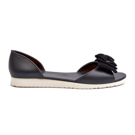 Kvinnors gummibalettlägenheter med rosett, svart Georia