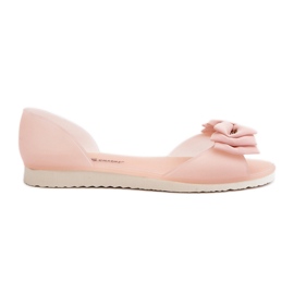 Kvinnors gummibalettlägenheter med rosett, ljusrosa Georia