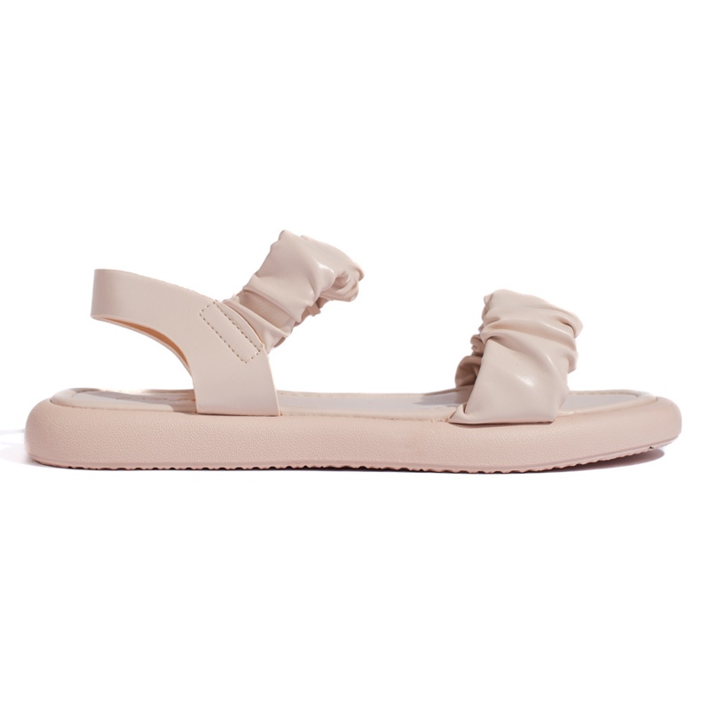 Beige bekväma slip-on sandaler för kvinnor