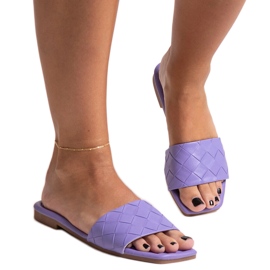 Lila flip-flops med en quiltad Hakimi innersula purpur