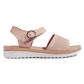 Ljusrosa platåsandaler från Sergio Leone