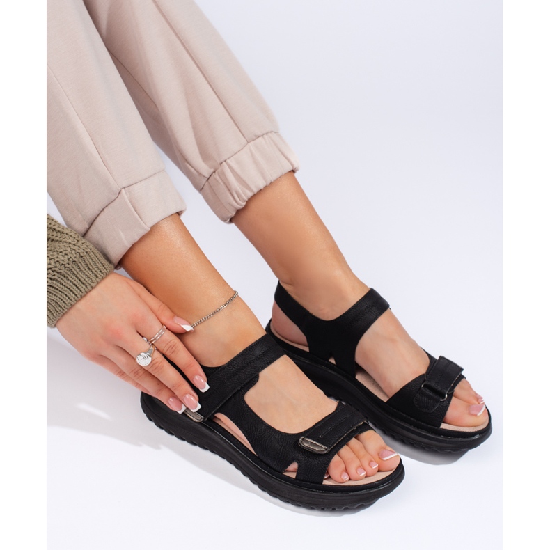 Damsportsandaler, svarta