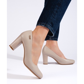 Bekväma grå högklackade dampumps från Sergio Leone