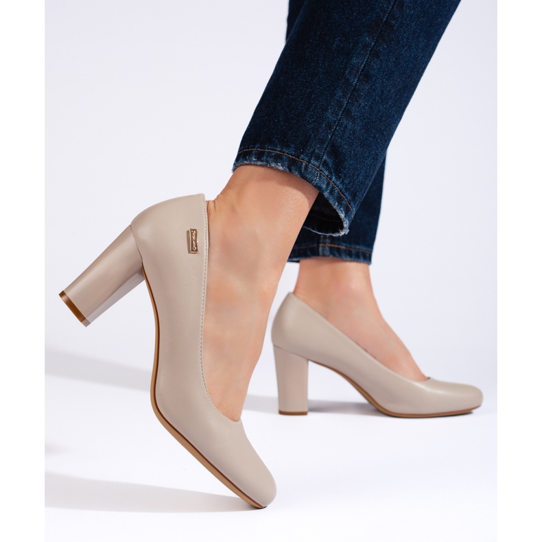 Bekväma grå högklackade dampumps från Sergio Leone