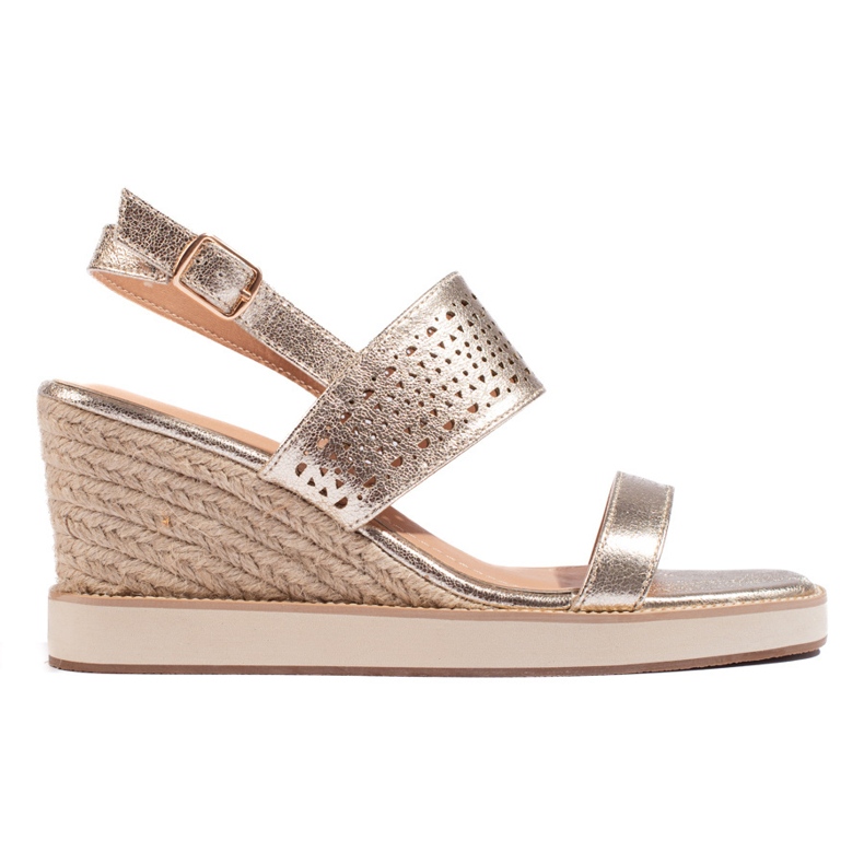 Kilsandaler i guld för kvinnor gyllene