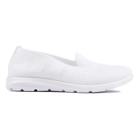 Slip-on i vit textil för kvinnor