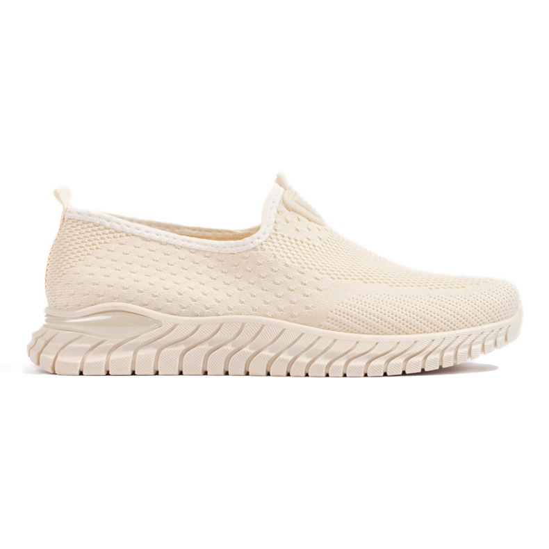 Beige textil damsneakers