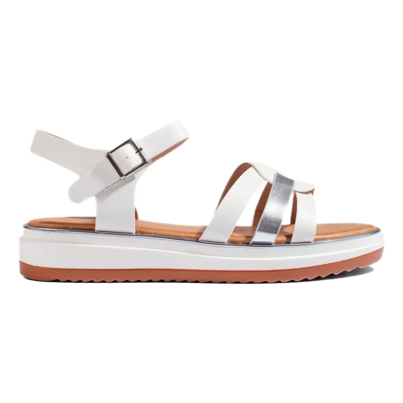 Vita plattformssandaler för kvinnor