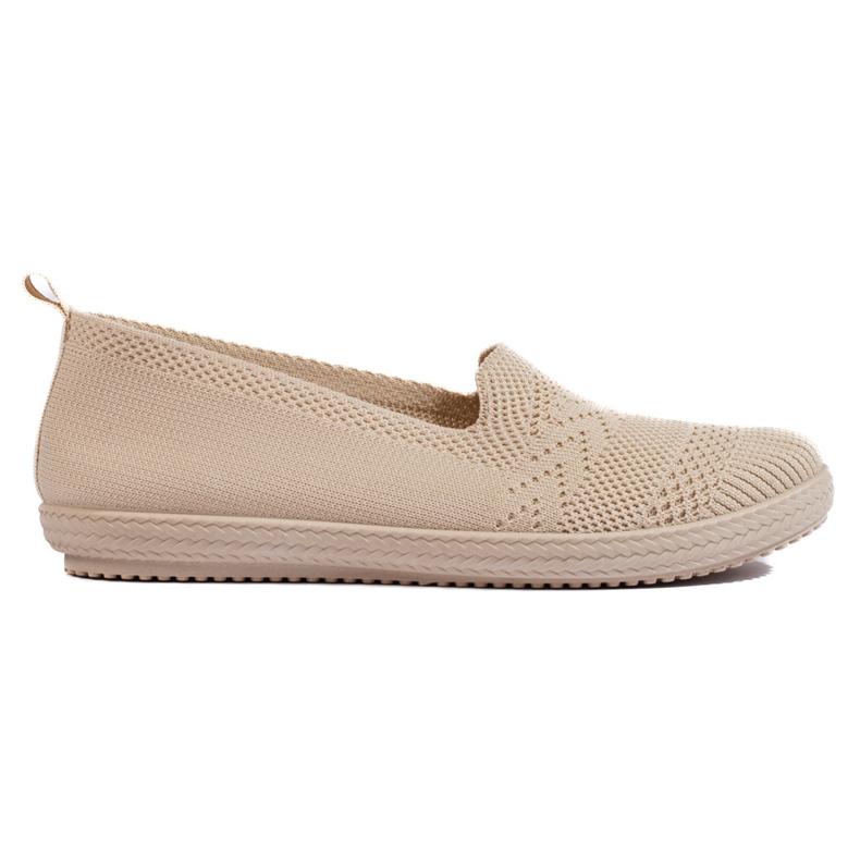 Slip-on i beige tyg för kvinnor