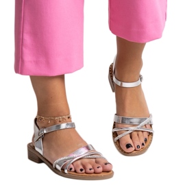 Silver sandaler med cubic zirconia från Elanoria