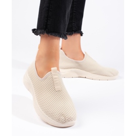 Beiga sportskor i textil beige