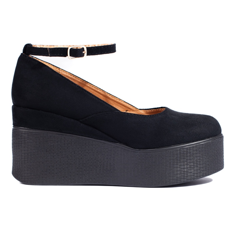 Svarta wedge pumps