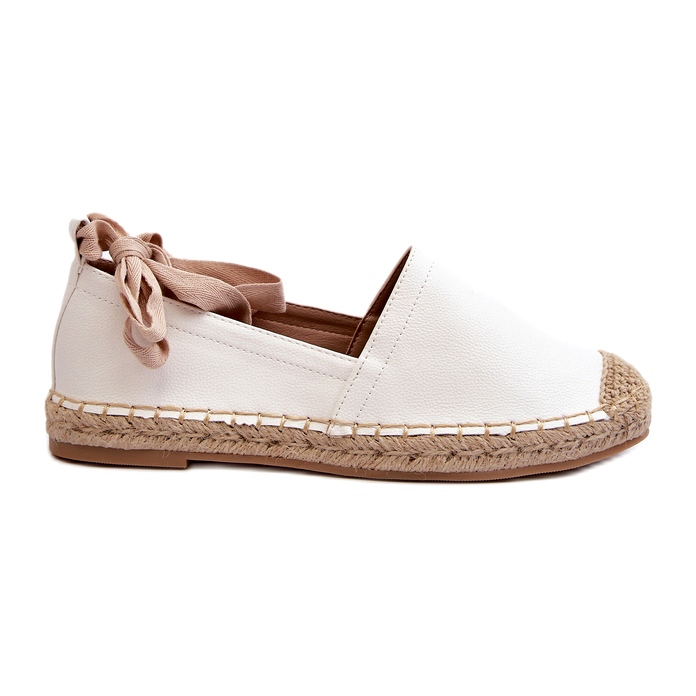 Bellucci Spetsade Eco Leather Espadrilles, Vit