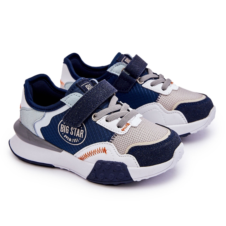Barns sneakers minnesskumsystem Big Star LL374225 Navy Blue blå