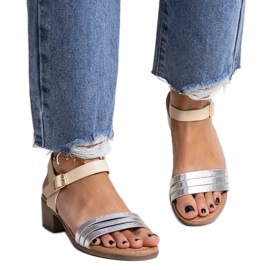 Salsabi silver sandaler med låg klack