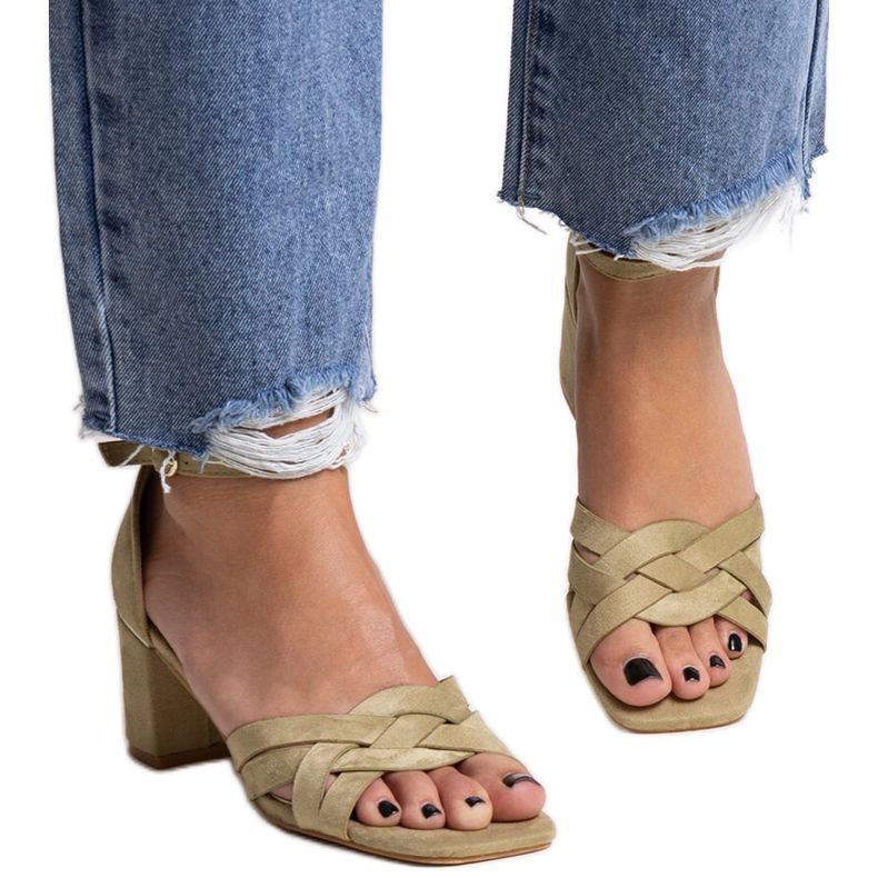 Gröna högklackade sandaler från Wajda