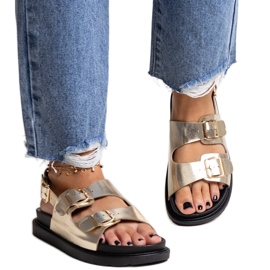 Bashera plattformssandaler i guld gyllene