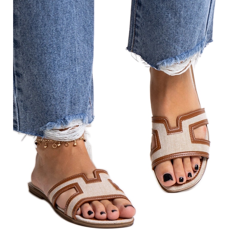 Bruna klassiska Baya flip-flops beige