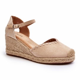Mocka Espadrillesandaler med flätad beige Raylin