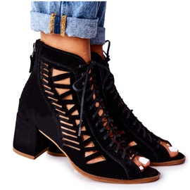 Mocka Openwork Boots Maciejka 04040-01 Svart