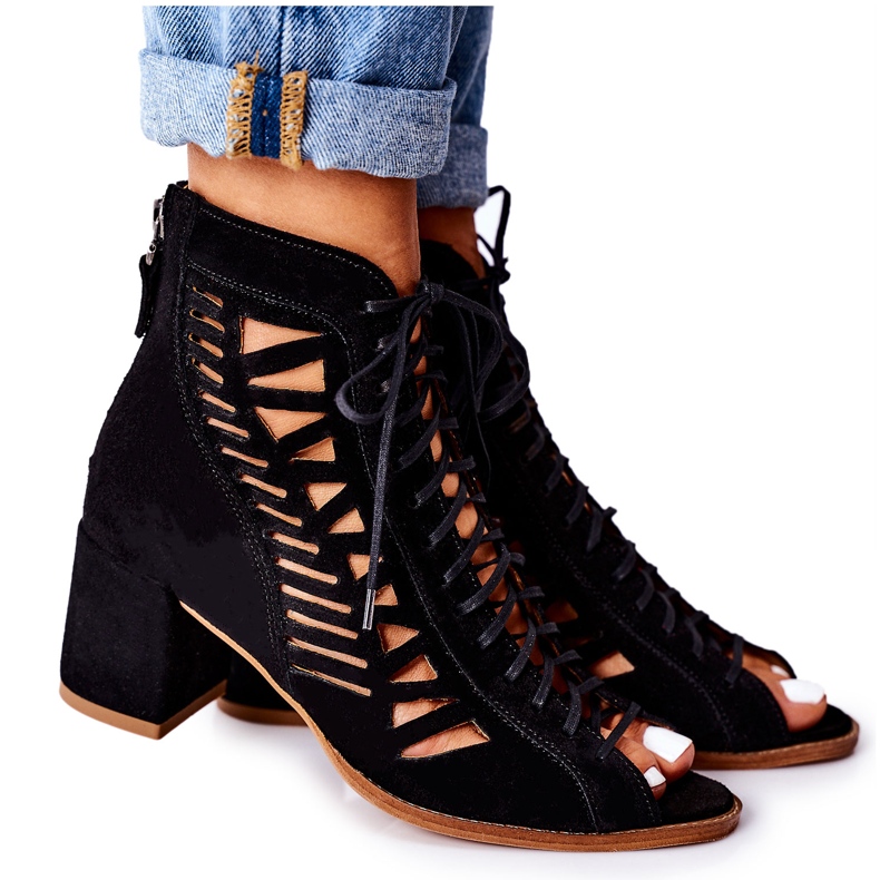 Mocka Openwork Boots Maciejka 04040-01 Svart