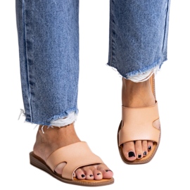 Flipflops i beige eko läder från Kajetana