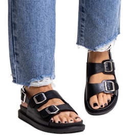 Bashera svarta platåsandaler