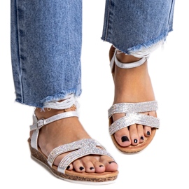 Saila silver sandaler med låg kil