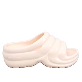 Brassie Beige foam flip-flops på plattformen - ljus beige