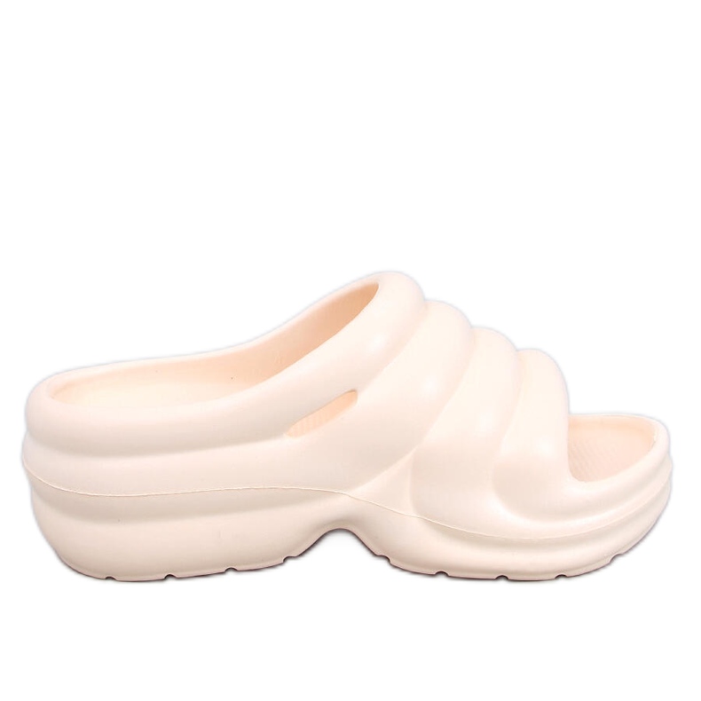 Brassie Beige foam flip-flops på plattformen - ljus beige