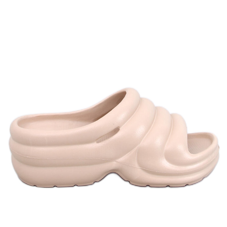 Brassie DK.BEIGE flipflops i skum på plattformen - mörkbeige