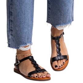 Svarta Amaranth platta sandaler