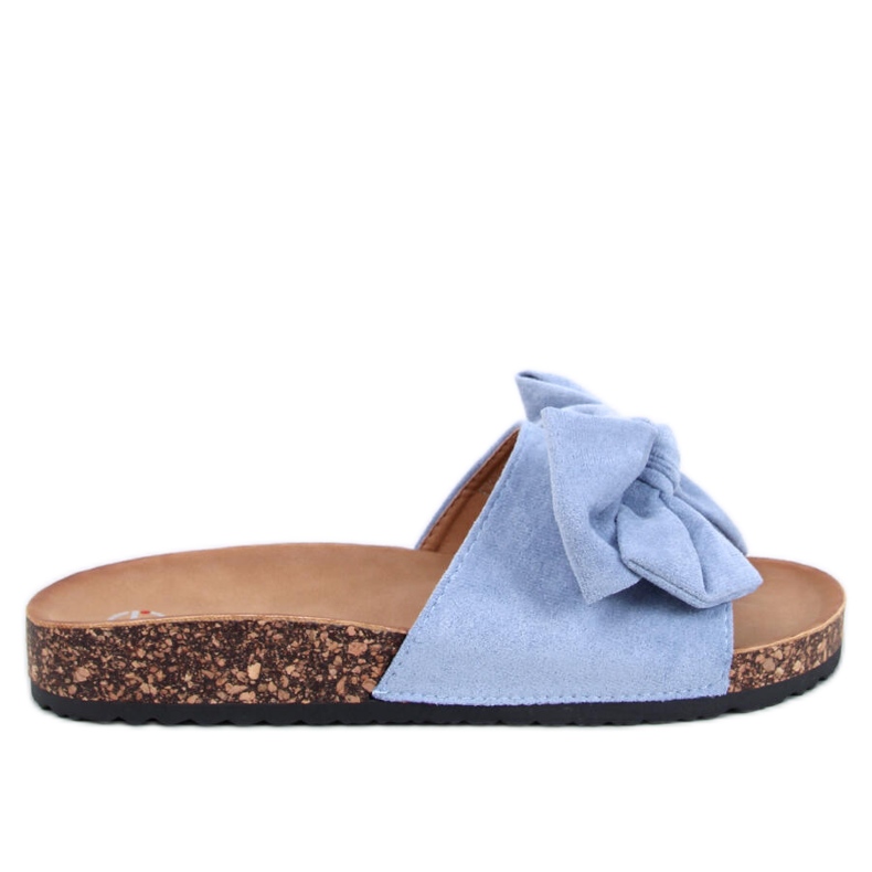 Keitas Blå korktofflor med rosett