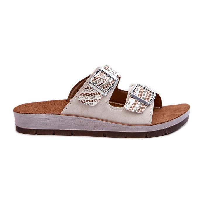 Bekväma damflip-flops med spännen Inblu CP000045 Beige