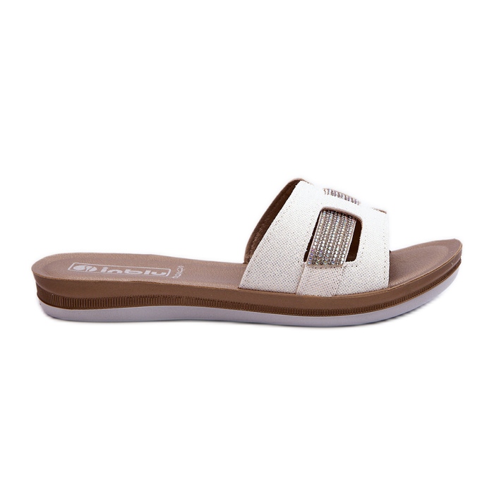 Bekväma glänsande flip-flops för kvinnor Inblu BA000050 Vit