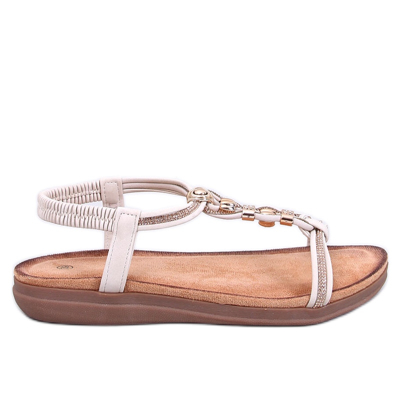 Sandaler dekorerade med Isabey Beige zirkoner